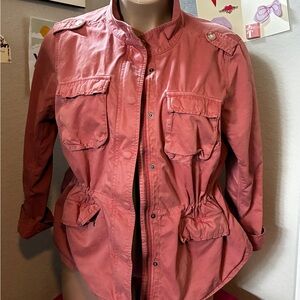 LOFT Pink Utility Jacket with Front Pockets